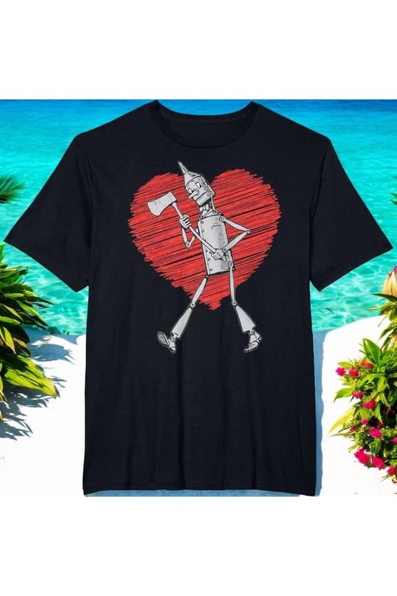 I Love You Wizard Of Oz Tin Man T-Shirt-Scribble Heart Shirt, Unisex T-Shirt