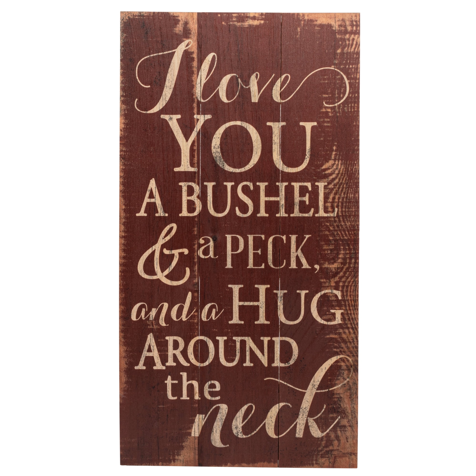 I Love You a Bushel and a Peck Distressed Red 20 x 11 Wood Pallet