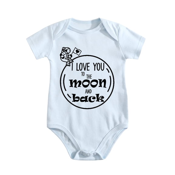 I Love You to The Moon And Back - Baby Clothes - Funny Newborn Bodysuit Outfits for Boys And Girls Baby Blue-style-1 6-9M
