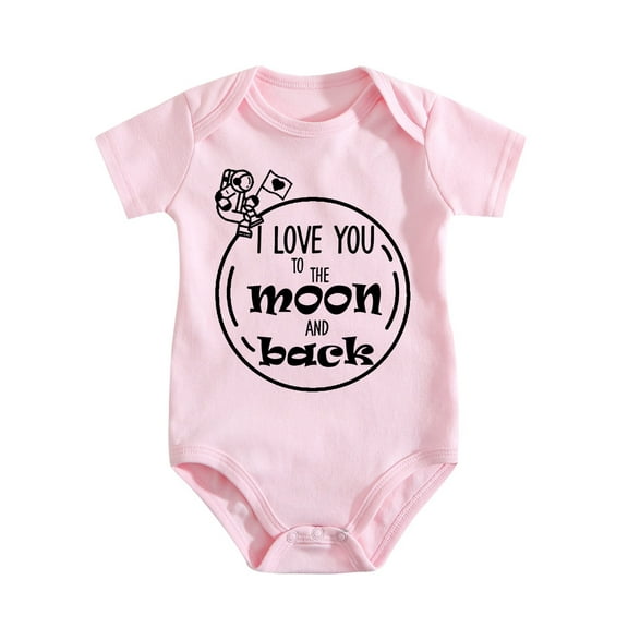 I Love You to The Moon And Back - Baby Clothes - Funny Newborn Bodysuit Outfits for Boys And Girls Medium Pink-style-1 9-12M