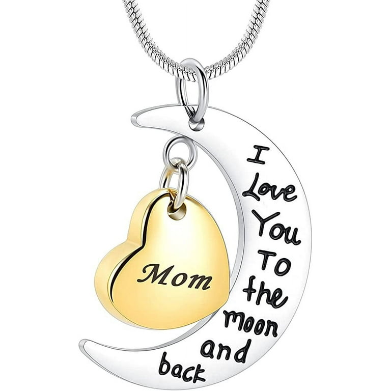 I love you to the sale moon and back cremation necklace