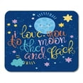thumbnail image 1 of I Love You to The Moon and Back Cute Lettering Mousepad Mouse Pad Mouse Mat 9x10 inch, 1 of 3