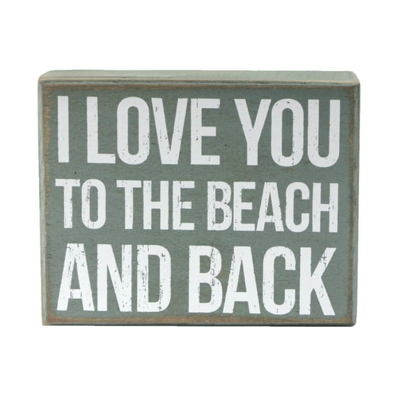 I Love You to the Beach and Back Box Sign Nautical House Coastal Home Wall Decor