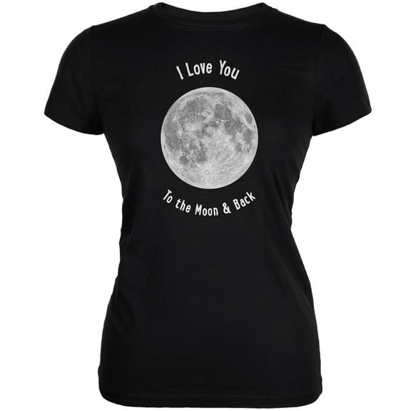 I Love You to the Moon & Back Black Juniors Soft T-Shirt - Small