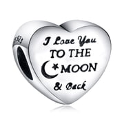 I Love You to the Moon & Back Heart Charm for Women Moment Charm Bracelet