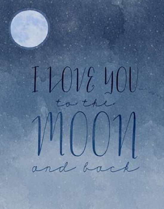 I Love You to the Moon and Back Canvas Art - Amy Cummings (22 x 28)