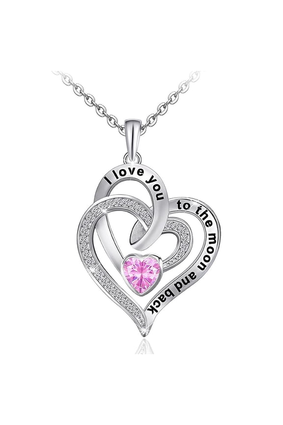 I Love You to the Moon and Back Heart shape Pendant Necklace Cute Butterfly Ladybug Charms Love Necklace for Women