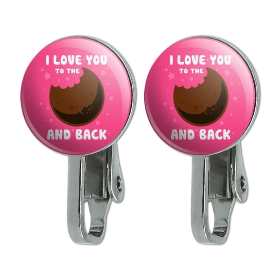 I Love You to the MoonPie and Back Novelty Clip-On Stud Earrings