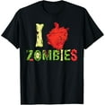 thumbnail image 1 of I Love Zombie Typography Made Of Zombies Parts T-Shirt100% pure cotton short-sleeved shirt for both men and women, 1 of 6