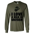 thumbnail image 1 of I Love a Man in Uniform - USMC Logo Long Sleeve T-Shirt, 1 of 3