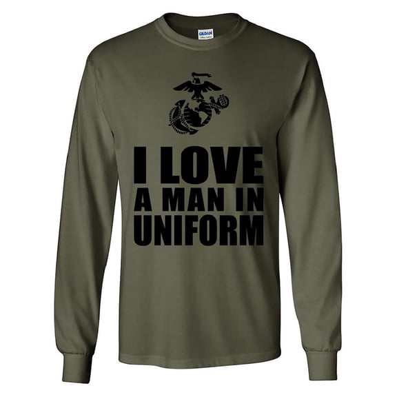 I Love a Man in Uniform - USMC Logo Long Sleeve T-Shirt