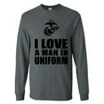 thumbnail image 1 of I Love a Man in Uniform - USMC Logo Long Sleeve T-Shirt, 1 of 3