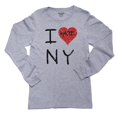 thumbnail image 1 of I Love and Hate New York Red Heart Trendy Girl's Long Sleeve Grey T-Shirt, 1 of 2