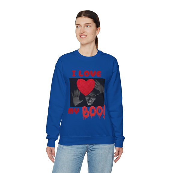 I Love my BOO!  HALLOWEEN - Midweight Softstyle Fleece Crewneck Sweatshirt