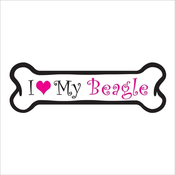 I Love my Beagle Pink Bone Magnet