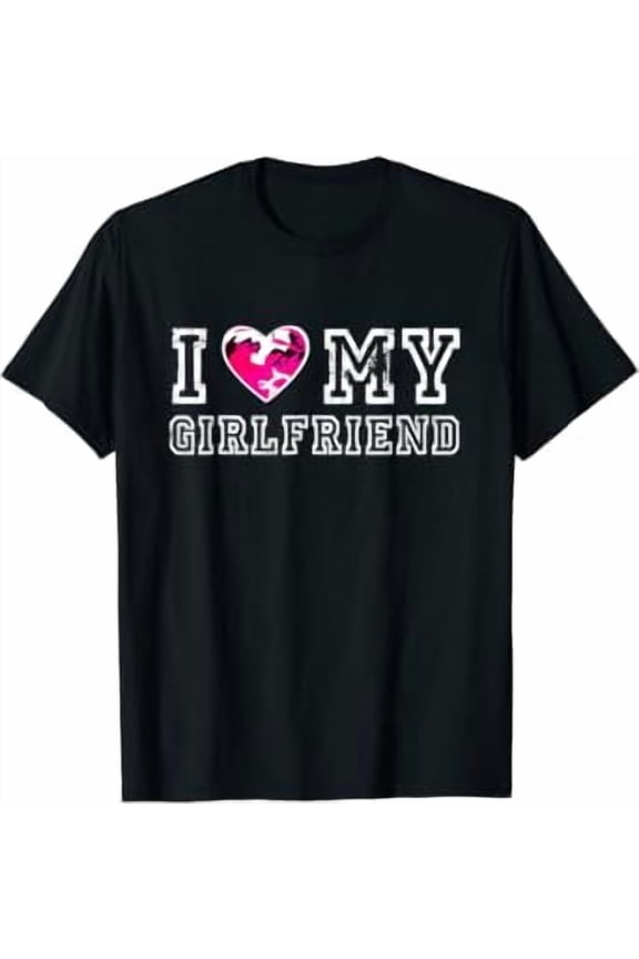 I Love my Girlfriend Camo Heart GF Valentines Day T-Shirt