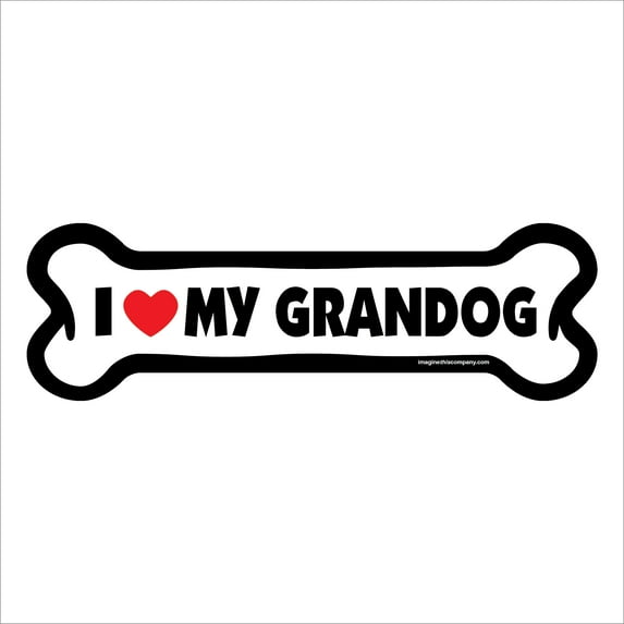 I Love my Grandog Large Bone Magnet