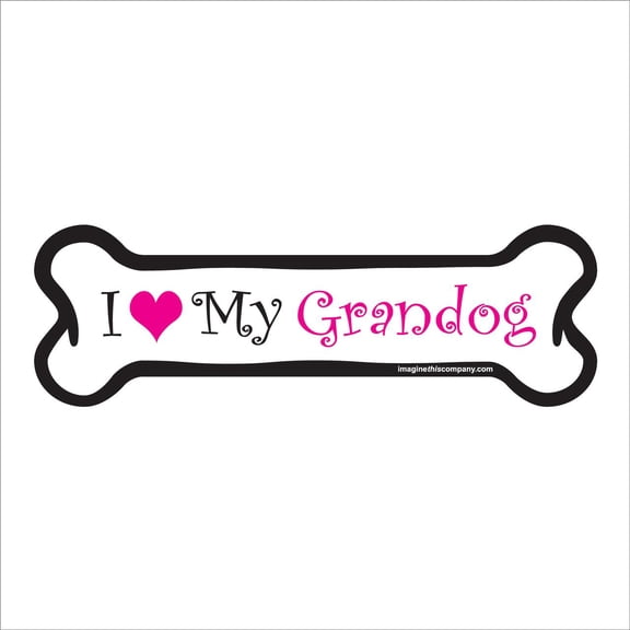 I Love my Grandog Pink Bone Magnet