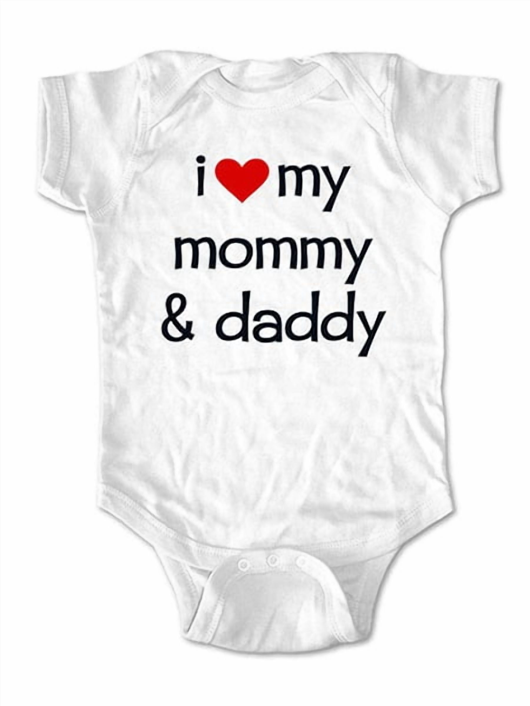 I Love my Mommy & Daddy - wallsparks cute & funny Brand - baby one piece bodysuit - Great baby shower gift!