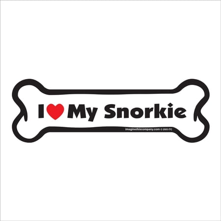 I Love my Snorkie Bone Magnet