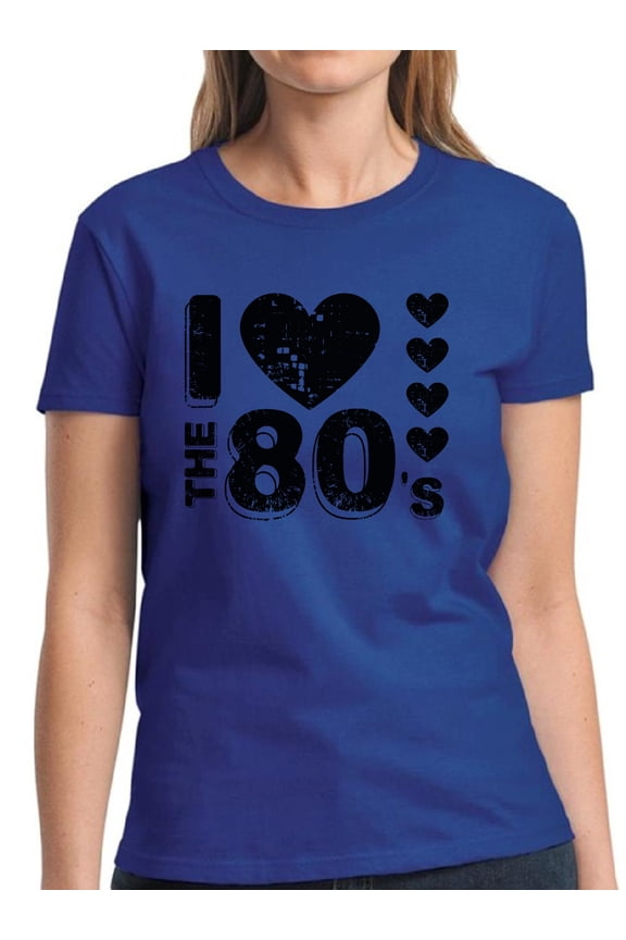 I Love the 80's Vintage Black Shirt for Women - S M L XL 2XL 3XL Retro Costume 80s Graphic Tee - T-Shirt 80s Party Tee Gift