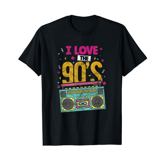 I Love the 90's 1990s Nineties Music Boombox Retro Vintage T-Shirt