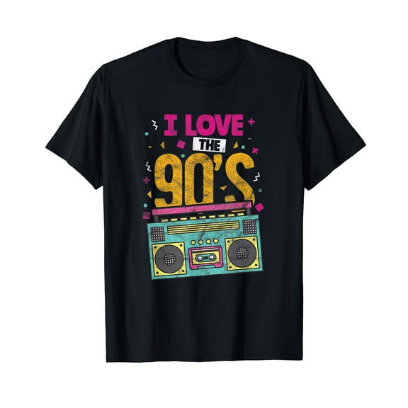 I Love the 90's 1990s Nineties Music Boombox Retro Vintage T-Shirt
