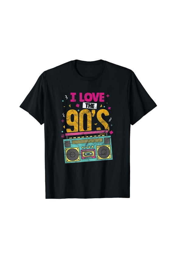I Love the 90's 1990s Nineties Music Boombox Retro Vintage T-Shirt