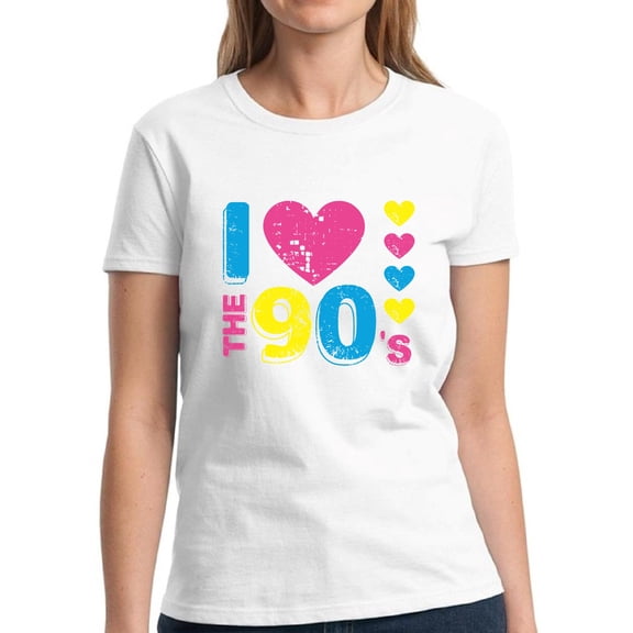 I Love the 90's Shirt for Women - S M L XL 2XL 3XL Retro Costume 90s Graphic Tee - T-Shirt 90s Party Tee Gift