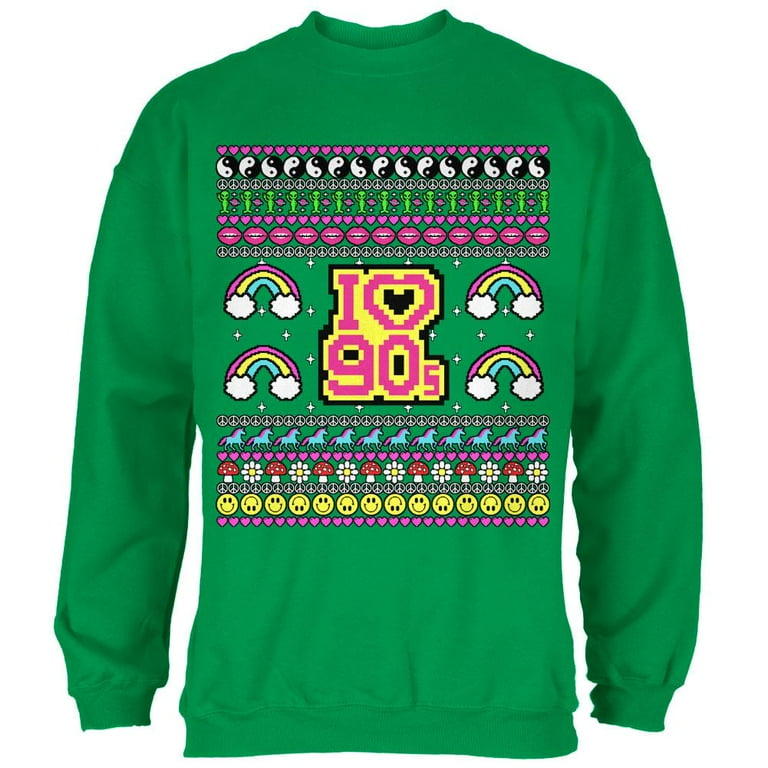 I Love the 90s Retro Nostalgia Ugly Christmas Sweater Mens
