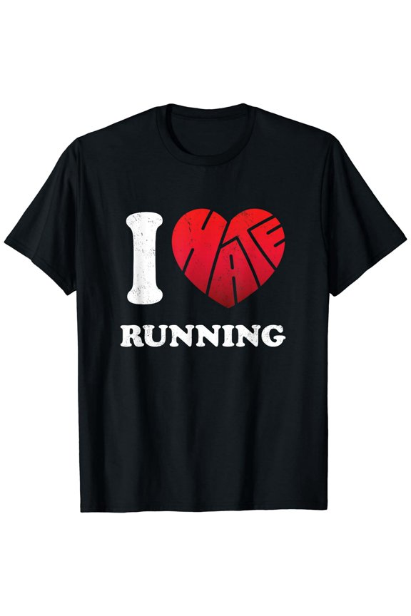 I Love to Hate Running Black T-shirt Short Sleeve Tee Unisex