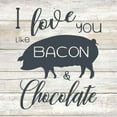 thumbnail image 1 of I Love you like Bacon Rustic Looking Inspiration White Wood Sign Wall Décor Gift 12 x 12 Wood Sign B3-12120062017, 1 of 2
