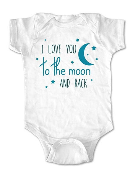 I Love you to the Moon and Back - wallsparks cute & funny Brand - baby one piece bodysuit - Great baby shower gift!