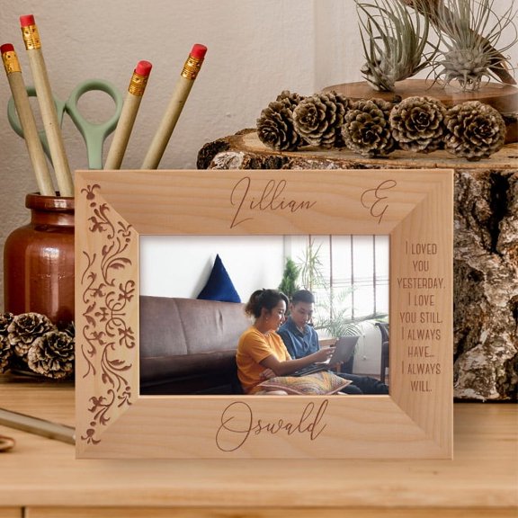 I Loved You Yesterday I Love You Still Personalized Wooden Frame-6" x 4" Brown Horizontal