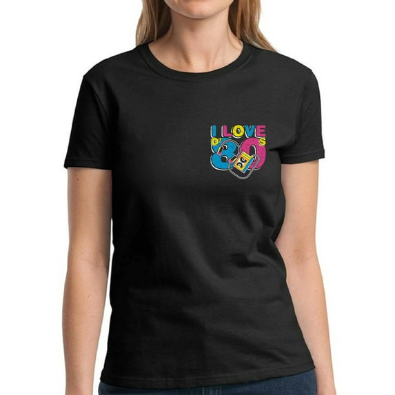 I Loved the 80's Pocket Shirt for Women - S M L XL 2XL 3XL Retro Costume 80s Graphic Tee - T-Shirt 80s Party Tee Gift