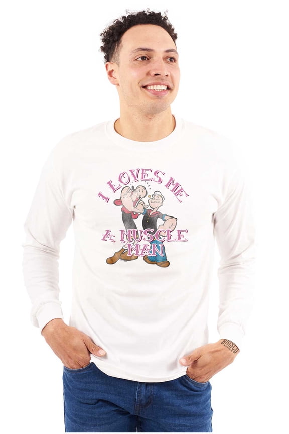 I Loves Me A Muscle Man Olive Oyl Women's Long Sleeve T Shirt Brisco Brands S