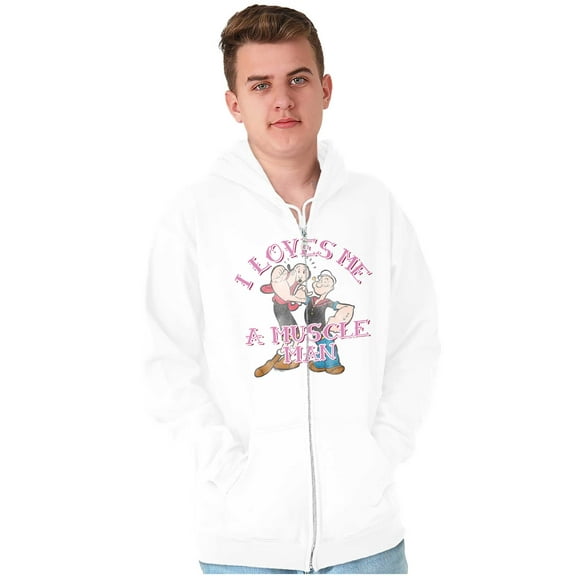 I Loves Me A Muscle Man Olive Oyl Zip Hoodie Sweatshirt Women Brisco Brands S