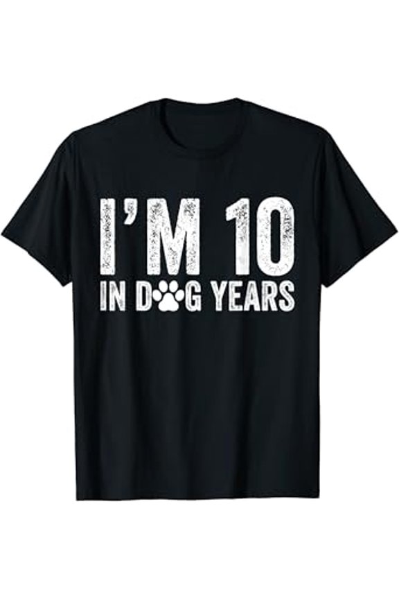 I'M 10 In Dog Years Funny 70Th Birthday Dog Lover Vintage Birthday Gifts Hot Trending Vintage T-Shirt Unisex S To 5Xl