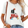 thumbnail image 1 of I'M 4 Birthday 4Th Bday Fire Truck Fire Fighter Number T-Shirt, 1 of 5