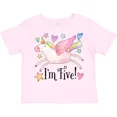 thumbnail image 1 of I'M 5 Cute Rainbow Unicorn With Stars And Hearts Toddler T-Shirt Five Baby Clothing, Cute Baby Shirt, TODDLER SHORT SLEEVE TEE BELLA CANVAS 3001T, 1 of 3
