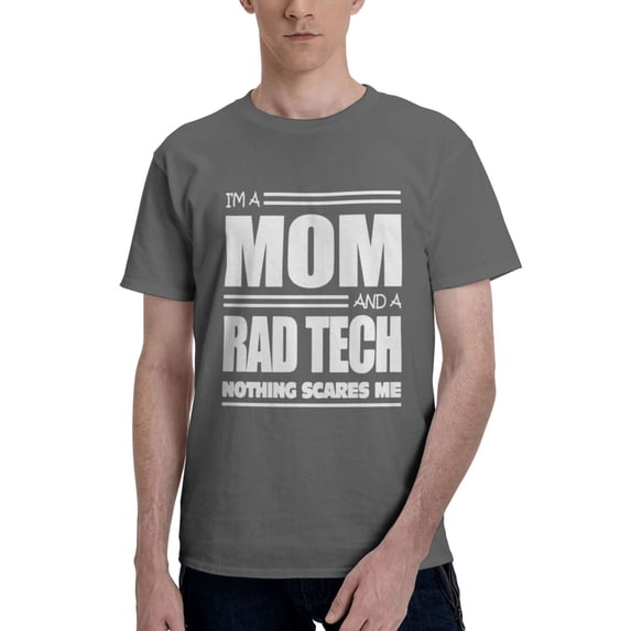 I'M A Mom And A Rad Tech Nothing Scares Me T-Shirt-Mother'S Day Gift Men'S Basic Short Sleeve T-Shirt Deep Heather Small