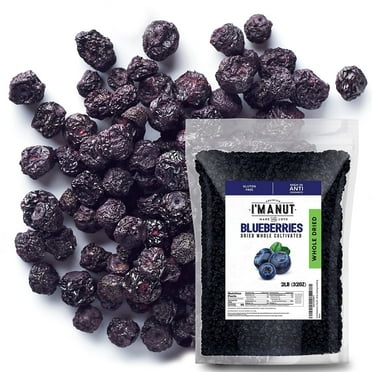 I'M A NUT American Whole Dried Blueberries-Kosher- 32 oz Batch Tested Gluten and Peanut Free