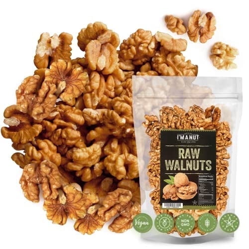 I'M A NUT California Raw Shelled Walnuts-Halves and Pieces-No PPO Non GMO Kosher Vegan- 48 oz