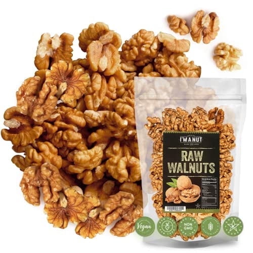 I'M A NUT California Raw Shelled Walnuts-Halves and Pieces-No PPO Non GMO Kosher Vegan- 48 oz