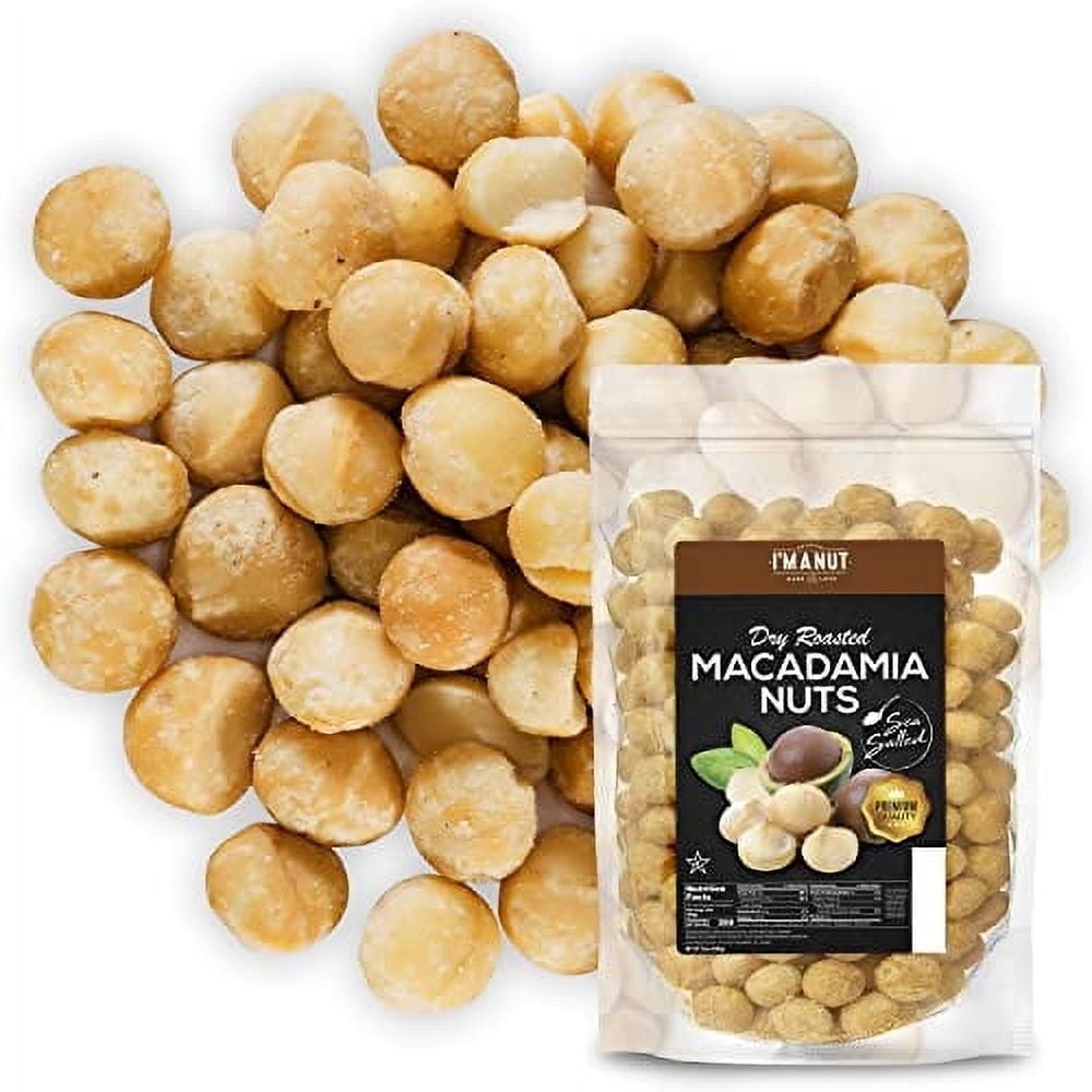 I'M A NUT Oven Toasted Large Macadamia Nuts With Sea Salt-Batch Tested Peanut & Gluten Free | No Oil No PPO-Vegan And Kosher-24 Oz