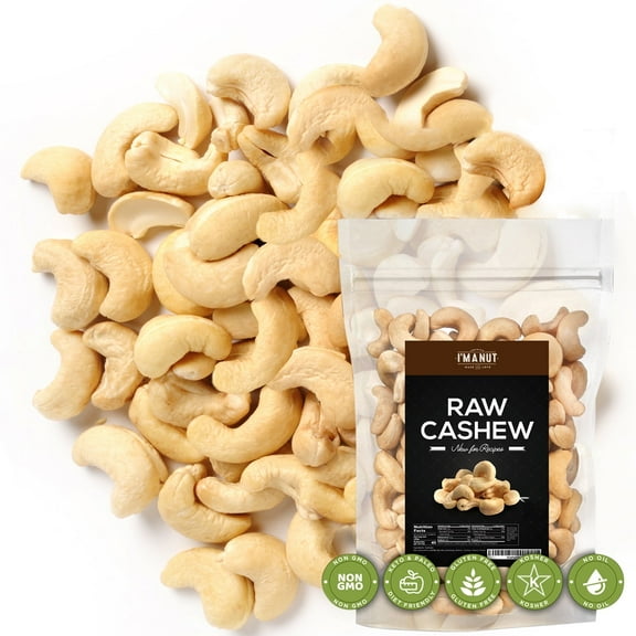 Raw Whole Cashews-16 oz-100% Natural Batch Tested Peanut and Gluten Free No Chemical Non GMO-Vegan and Kosher I'M A NUT