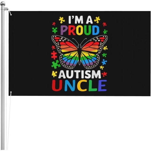 I'M A Pround Autism Uncle 3x5 Ft Flags Double-Sided Flags High Definition Printing Weather Resistant Sports Festivals