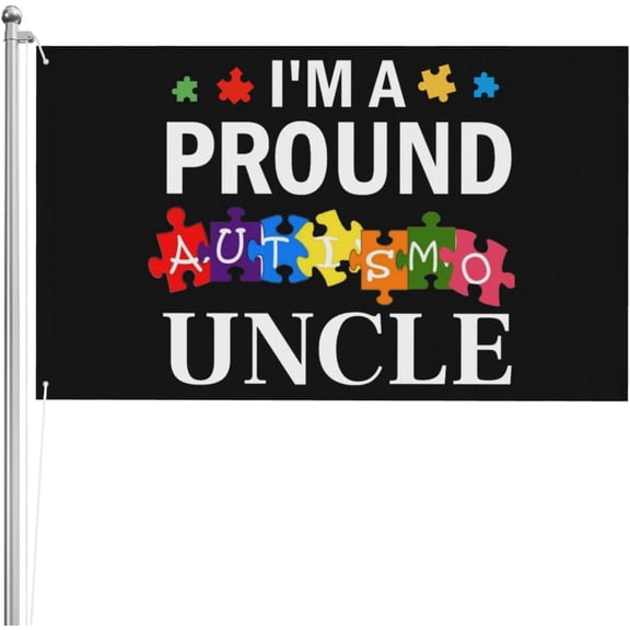 I'M A Pround Autism Uncle 3x5 Ft Flags Double-Sided Flags High Definition Printing Weather Resistant Sports Festivals