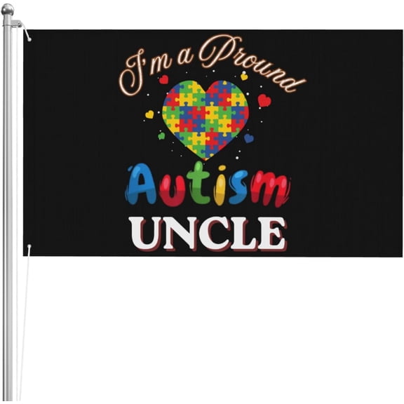 I'M A Pround Autism Uncle 3x5 Ft Flags Double-Sided Flags High Definition Printing Weather Resistant Sports Festivals