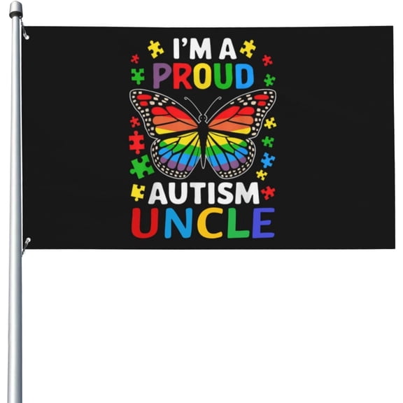 I'M A Pround Autism Uncle 3x5 Ft Flags Outdoor Indoor Decoration Procession Banner With 2 Grommets